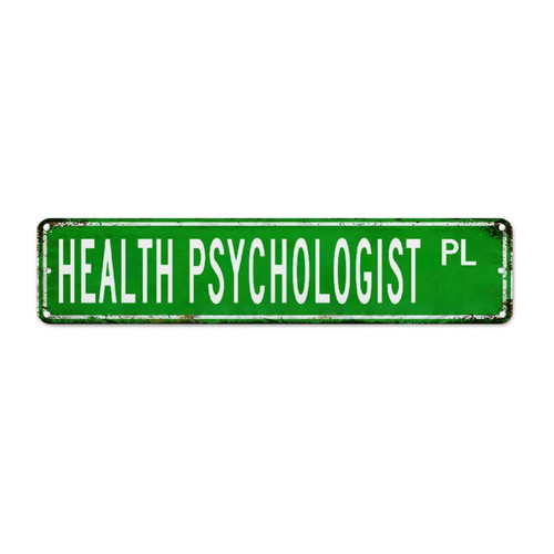 Health Psychologist French Vintage Metal Sign Health Psychologist Gift Aluminum Signs Art Custom Street Sign Profession Metal Tin Plaque Wall Decor Quality Metal Sign for Laundry Room Office