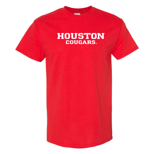 AS01 - Houston Cougars Basic Block T Shirt - 2X-Large - Red