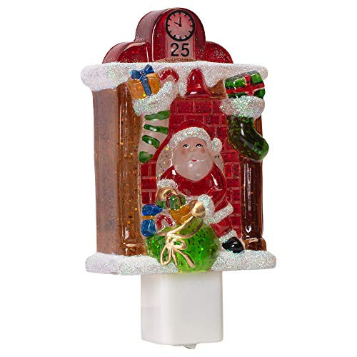 Midwest-CBK Santa by Fireplace LED Shimmer Festive Red 6 x 3 Acrylic Christmas Night Light Midwest-CBK Santa by Fireplace LED Shimmer Festive Red 6 x 3 Acrylic Christmas Night Light