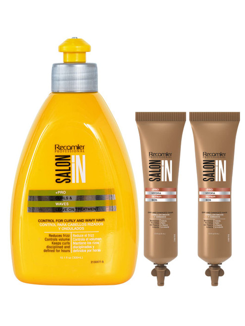 RECAMIER Leave-On Moisturizing Conditioner for Curly Hair + 2 Hydra Repair SOS Recamier Professional Salon In Acondicionador Sin Enjuague para Cabello Rizado RECAMIER Leave-On Moisturizing Conditioner for Curly Hair + 2 Hydra Repair SOS Recamier Professional Salon In Acondicionador Sin Enjuague para Cabello Rizado