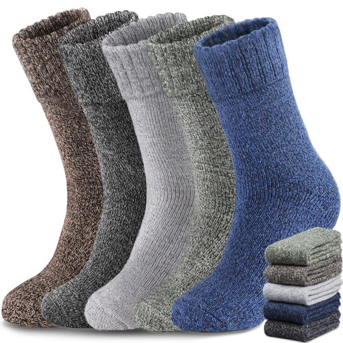 Yeblues 5 Pairs Merino Wool Socks Mens, Thick Warm Winter Socks, Hiking Socks Soft Casual Socks for Men?SIZE 6-13 Yeblues 5 Pairs Merino Wool Socks Mens, Thick Warm Winter Socks, Hiking Socks Soft Casual Socks for Men?SIZE 6-13
