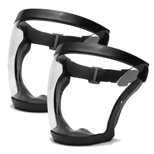 SANQEEMU Full Face Mask Shield,Clear Anti-Fog Full Face Shield,Plastic Facemask Safety Protective for Work,Grinding(2)