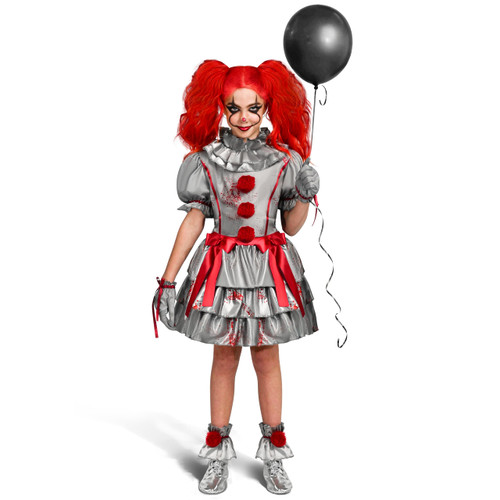 Spooktacular Creations Girls Clown Costume, Evil Clown Dress, Scary Jester Costume for Girls Halloween Dress Up, Role Play, Cosplay Party-S Spooktacular Creations Girls Clown Costume, Evil Clown Dress, Scary Jester Costume for Girls Halloween Dress Up, Role Play, Cosplay Party-S