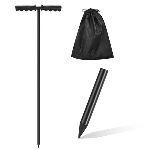 Soil Probe Rod 32-48inch Hight Adjustable,Septic Tank Locator Ground Rod with Insulated T Tandle,Probe Rod for Tile Probing Soil Compaction Locating Pipes Landscaping Gardening