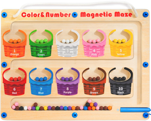 Winique Magnetic Color and Number Maze - Montessori Toys for 3 Years Old Boys Girls Wooden Magnet Board Puzzles, Fine Motor Skills Learning Toys Toddler Activities Counting Matching Games Winique Magnetic Color and Number Maze - Montessori Toys for 3 Years Old Boys Girls Wooden Magnet Board Puzzles, Fine Motor Skills Learning Toys Toddler Activities Counting Matching Games