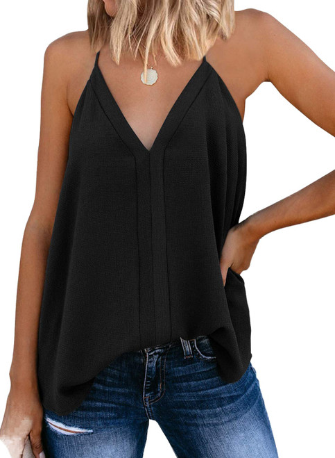 miduo Womens Summer Ladies Solid V Neck Strappy Tank Tops Loose Casual Sleeveless Cami Shirts Flowy Tank Blouses Black M miduo Womens Summer Ladies Solid V Neck Strappy Tank Tops Loose Casual Sleeveless Cami Shirts Flowy Tank Blouses Black M