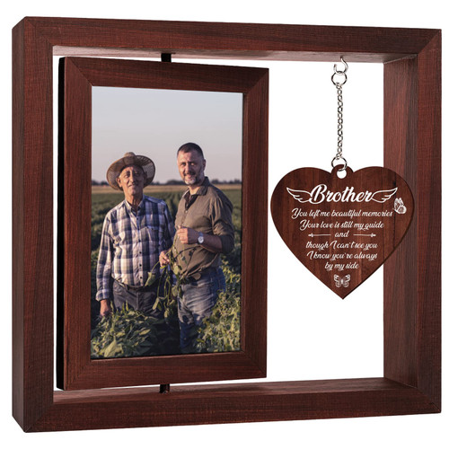 Memorial Gifts for Loss of Brother-Vetbuosa Brother Picture Frame, Sympathy Gifts for Loss of Brother,Bereavement Gifts for Loss of Brother,Remembrance / Funeral / Condolence Gifts for Loss of Brother- Fits 4x6 In Photo-in Loving Memory Picture Frame