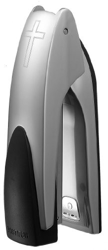 Bostitch Premium Metal Executive Stand-Up Stapler with Cross Insignia, Nickel (B3000-NI-CR)