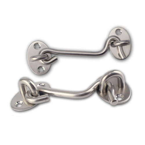 Operitacx 4Pcs Wind Hook Door Lock Hook Stainless Steel Hooks Door Hook Door Lock Cabin Hook Stoppers Brass Cabin Hook Stainless Steel Door Thicken Hook Cabin Door Hook barn Door