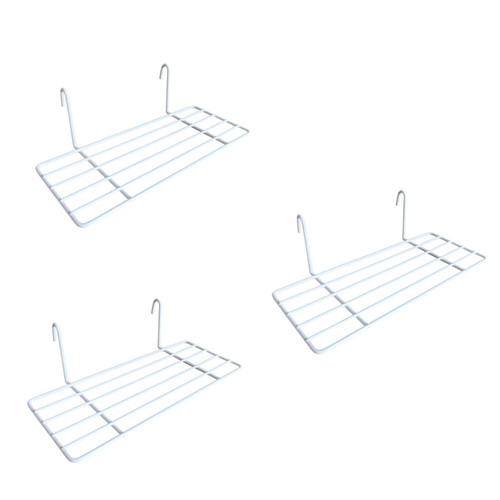 Garneck 3pcs Wire Shelf Rack Hanging Wall Shelf Picture Ledge Wall Organizer Shelves Wire Shelves Wall Mounted Wall Floating Shelves Straight Shelf Bracket Photo Wall White
