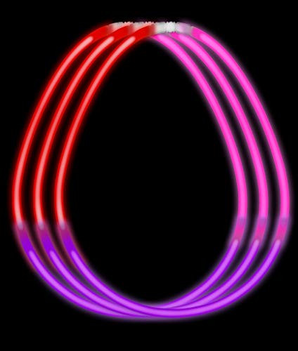 Fun Central B63 22" Glow in the Dark Necklaces Red-Purple-Pink- 50 pcs