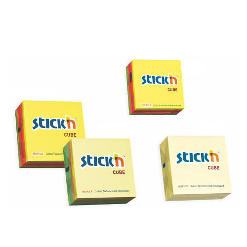 Stick N 76x76mm Neon Cube Sticky Note - Assorted Colour