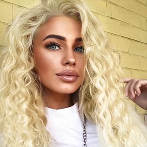 Fencca Long Blonde Wavy Curly Wig 613 Heat Synthetic Full Curly Wigs for Women Blond Wig Natural Looking Curly Hair Wig Fencca Long Blonde Wavy Curly Wig 613 Heat Synthetic Full Curly Wigs for Women Blond Wig Natural Looking Curly Hair Wig