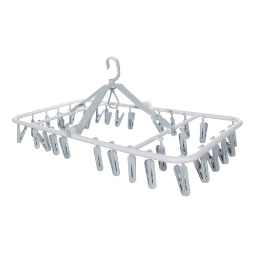 SOESFOUFU 32 Foldable Hanger Laundry Drying Rack Collapsible Kitchen Sock Drying Hanger Washing Pants Drying Rack Clothesline Home Hangers for Pants Socks Drying Clips pp Shirt Indoor Travel