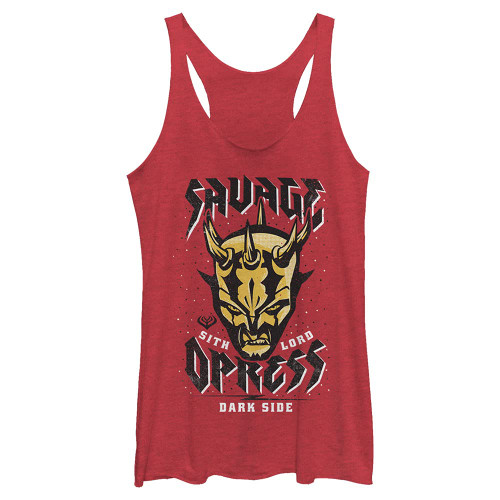 Star Wars Junior's Clone Wars Savage Tri-Blend Racerback Layering Tank, Red Heather, X-Large