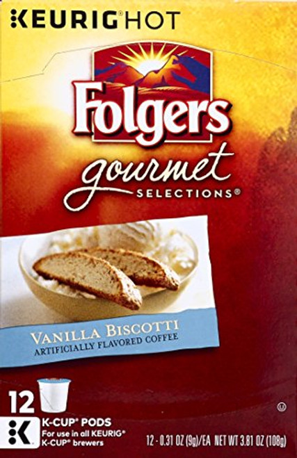 Folgers Vanilla Biscotti Ground Coffee K-cup Pods for Keurig Brewers, 12 ct Folgers Vanilla Biscotti Ground Coffee K-cup Pods for Keurig Brewers, 12 ct