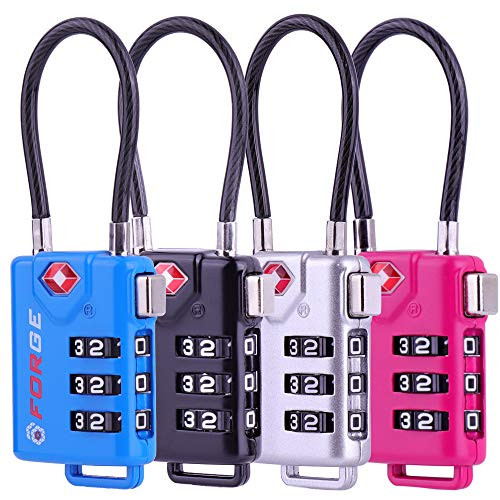 TSA Approved Cable Luggage Locks, Re-settable Combination with Alloy Body
TSA Approved Cable Luggage Locks, Re-settable Combination with Alloy Body