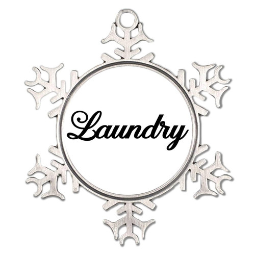 Laundry White Snowflake Ornaments Round Christmas Tree Ornament Custom Keepsake Collectible Gift for Holiday Christmas Tree Party Decorations