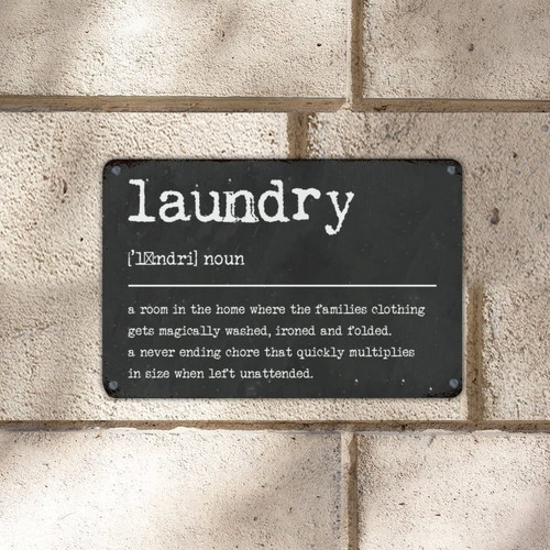 Laundry Definition Tin Metal Sign Word Description Wall Tin Sign Personalized Retro Metal Signs Posters Decoration for Home Bar Pub Cafe Farm Room 8x12in