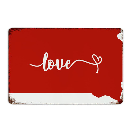 LOVE SouthDakota 8x12 Inch Metal Tin Sign Rustic Home Cabin Pubs Club Man Cave Decor Metal Plaque United States Long Distance Garage Signs for Laundry