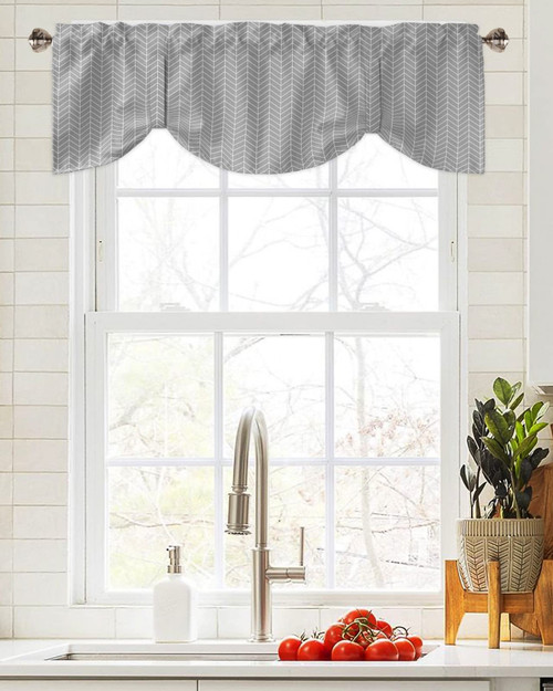 Valances for Windows, Simple Grey Geometric Herringbone Valance, Tie Up Kitchen Curtains 42x12in Kitchen Valances for Windows, Kitchen Window Curtains Over Sink, Rod Pocket Bathroom Curtains Window Valances for Windows, Simple Grey Geometric Herringbone Valance, Tie Up Kitchen Curtains 42x12in Kitchen Valances for Windows, Kitchen Window Curtains Over Sink, Rod Pocket Bathroom Curtains Window
