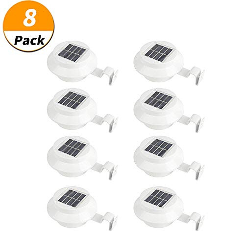 HUYHU [8 Pack] Solar Fence Lights, Solar Gutter Lights