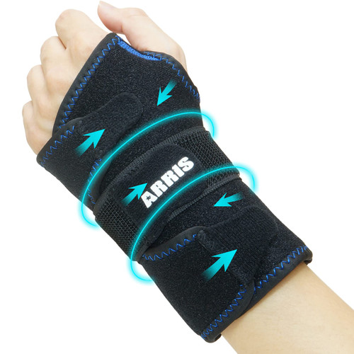 Wrist Ice Pack Wrap for Carpal Tunnel Relief - Hand Support Brace with 2 Reusable Gel Packs Hot Cold Compress for Rheumatoid Arthritis, Tendonitis, Sports Injuries, Swelling, Bruises & Sprains