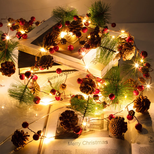 ?2 PACK?LITAKE Christmas Pine Cone Garland, 20 LEDs Christmas String Lights with Battery Operated, Garland Fairy Lights with Pine Cones, Red Berries, Decoration Garland Lights Xmas Tree Party New Year ?2 PACK?LITAKE Christmas Pine Cone Garland, 20 LEDs Christmas String Lights with Battery Operated, Garland Fairy Lights with Pine Cones, Red Berries, Decoration Garland Lights Xmas Tree Party New Year