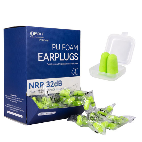 200Pairs Foam Earplugs, 32dB Disposable Noise Reduction Ear Plugs, Hearing Protection Bulk Ear Plugs for Shooting Range, Work, Travel,Concert Green 200Pairs Foam Earplugs, 32dB Disposable Noise Reduction Ear Plugs, Hearing Protection Bulk Ear Plugs for Shooting Range, Work, Travel,Concert Green
