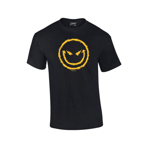 Evil Smiling Face with Yellow Devilish Smile Cool Retro Sarcastic Grin Funny Novelty T-shirt-Black-4XL Evil Smiling Face with Yellow Devilish Smile Cool Retro Sarcastic Grin Funny Novelty T-shirt-Black-4XL