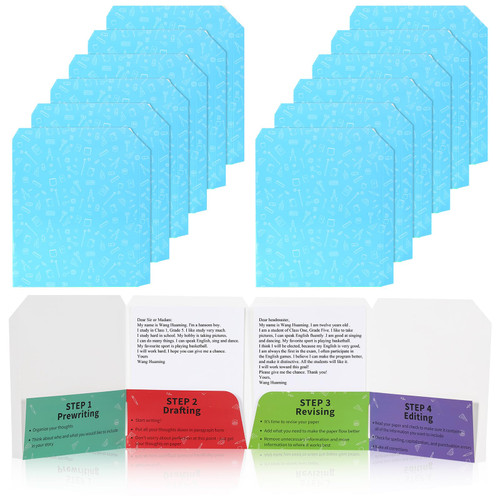 Colarr 24 Pieces Writing Process Pocket Folder 4 Pockets Student Folders Paper Organized Folders with Pockets for Kids Teacher School Classroom Supplies Teaches Writing Monitor Progression