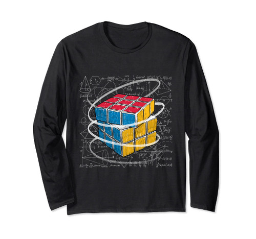 Funny Math Cuber Tees Speed Cubing Puzzle lover Cube Shirt Long Sleeve T-Shirt