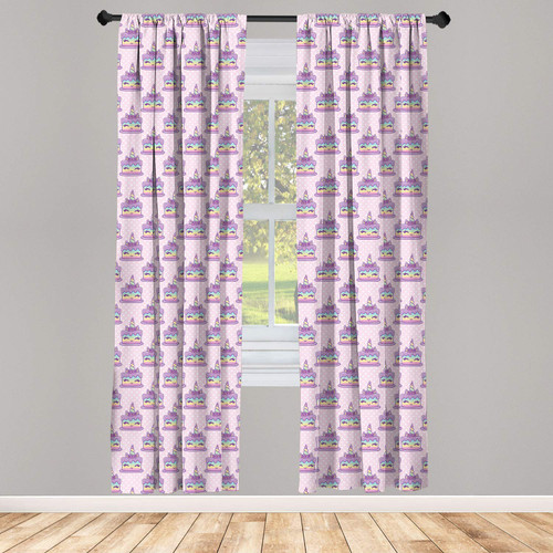 Ambesonne Pink Polka Dots Curtains, Continuous Funny Unicorn Cake on Polka Dots Cartoonish Design, Window Treatments 2 Panel Set for Living Room Bedroom, Pair of - 28" x 84", Pale Pink Multicolor Ambesonne Pink Polka Dots Curtains, Continuous Funny Unicorn Cake on Polka Dots Cartoonish Design, Window Treatments 2 Panel Set for Living Room Bedroom, Pair of - 28" x 84", Pale Pink Multicolor