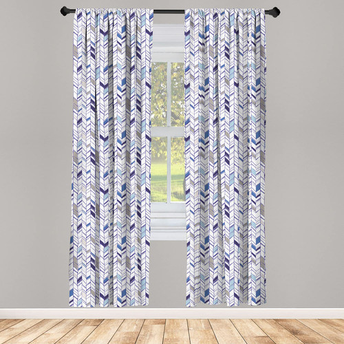Ambesonne Chevron Curtains, Tribal Zigzag Lines Pattern in Various Shades Geometric Sketch, Window Treatments 2 Panel Set for Living Room Bedroom, Pair of - 28" x 84", Violet Blue White Ambesonne Chevron Curtains, Tribal Zigzag Lines Pattern in Various Shades Geometric Sketch, Window Treatments 2 Panel Set for Living Room Bedroom, Pair of - 28" x 84", Violet Blue White