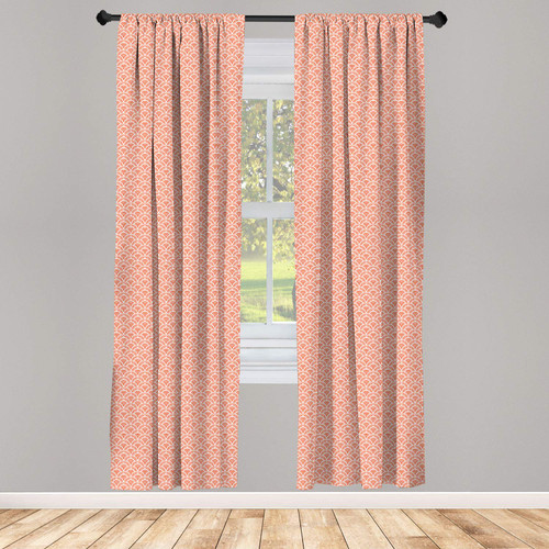 Ambesonne East Curtains, Scale Pattern with Half Circles and Lines Geometrical Elements Abstract Boho Tribal, Window Treatments 2 Panel Set for Living Room Bedroom, Pair of - 28" x 84", Orange White Ambesonne East Curtains, Scale Pattern with Half Circles and Lines Geometrical Elements Abstract Boho Tribal, Window Treatments 2 Panel Set for Living Room Bedroom, Pair of - 28" x 84", Orange White