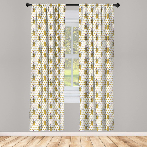 Ambesonne Guitar Curtains, Hand Drawn Style Pattern with Musical Instruments Notes Polka Dots Retro, Window Treatments 2 Panel Set for Living Room Bedroom, Pair of - 28" x 84", Pale Coffee Black Pink Ambesonne Guitar Curtains, Hand Drawn Style Pattern with Musical Instruments Notes Polka Dots Retro, Window Treatments 2 Panel Set for Living Room Bedroom, Pair of - 28" x 84", Pale Coffee Black Pink