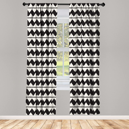 Ambesonne Abstract Curtains, Geometrical Retro Grunge Zigzags and Lines Pattern Breeze, Window Treatments 2 Panel Set for Living Room Bedroom, Pair of - 28" x 84", Eggshell Chestnut Brown Ambesonne Abstract Curtains, Geometrical Retro Grunge Zigzags and Lines Pattern Breeze, Window Treatments 2 Panel Set for Living Room Bedroom, Pair of - 28" x 84", Eggshell Chestnut Brown