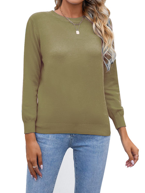 Womens Long Sleeve Sweaters Tops Lightweight Pullover Sweater Knit Shirt Blouse