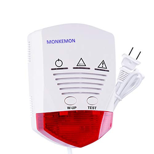 Natural Propane Gas Detector, Home Gas Alarm Sensor, Plug-in Combustible Gas Leak Tester, Monitor Combustible Gas Level: Methane, Butane, LPG, LNG, Prevent Fire Explosions (MK-GT401)