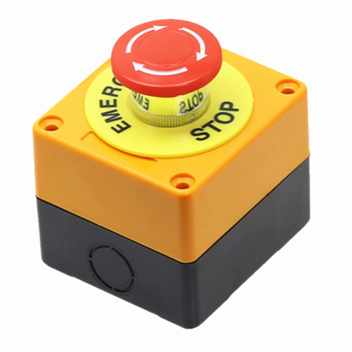 KOSSMA 1PCS Shell Red Sign Push Button Switch DPST Mushroom Emergency Stop Button AC 660V 10A NO+NC LAY37-11ZS