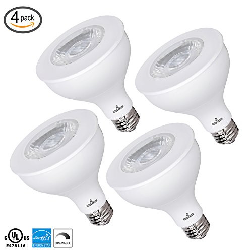 (4-PACK) PAR30 LED Dimmable Bulb, 11W Flood Light Bulb, (75W Equivalent) 4000K Cool White, 850-Lumens, E26 Base Resseecd Lights, UL & Energy Star Listed