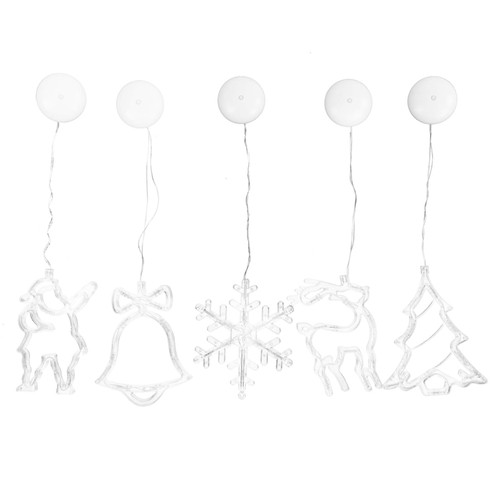 plplaaoo Christmas Lights, Led String Lights, Suction Cup Lights, Window Hanging Light, Christmas Tree Santa Claus Elk Bell Snowflake LED Light String Suction Cup Lights Shop Window Decor