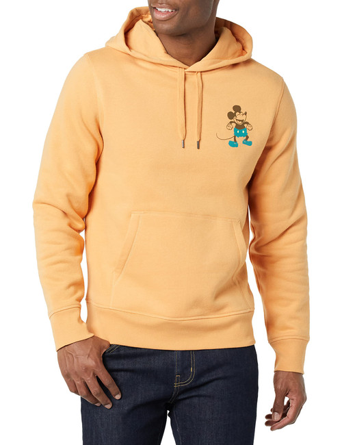 Amazon Essentials Disney | Marvel | Star Wars Men's Fleece Pullover Hoodie Sweatshirts (Available in Big & Tall), Happy Mickey, Large