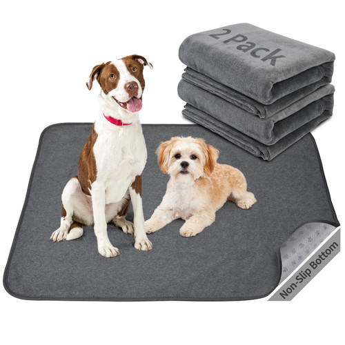 Dog Pee Pad Washable-Extra Large Instant Absorb Training Pads Non-Slip Pet Playpen Mat Waterproof Reusable Floor Mat for Puppy/Senior Dog Whelping Incontinence Housebreaking (31"x36"-(2PACK))
