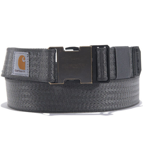 Carhartt Men's Standard Casual Belts, Available in Multiple Styles, Colors & Sizes, Rugged Flex Nylon Webbing (Gravel), Medium