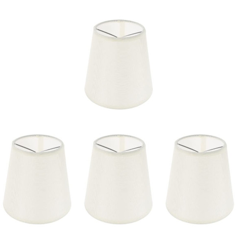 Uonlytech 4pcs Fabric Lampshade Lamp Shades Replacement Pendant Lamp Shade Bedside Lamp Shade Lights for Wall White Lamp Shade Fabric Lamp Cover Drum Table Cloth Housing Cover Office Clip-on