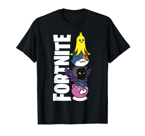 Fortnite Black Classic Fit Crew Neck T-Shirt - Adult Polyester & Cotton Short Sleeve