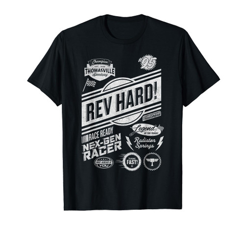 Disney Pixar Cars Rev Hard Vintage Racing Sponsor Logos T-Shirt Disney Pixar Cars Rev Hard Vintage Racing Sponsor Logos T-Shirt