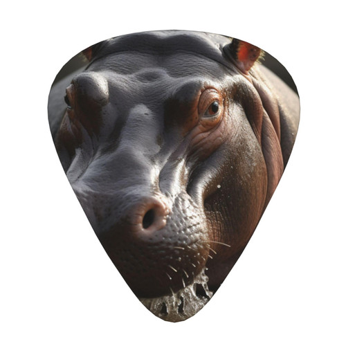 Hippo Printed Guitar Picks 12 Pack Personalized Guitar Picks For Bass Electric Guitar Acoustic Guitars Includes 0.46mm,0.71mm,0.96mm
