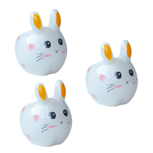 Happyyami 3pcs Succulent Flower Pot Rabbit Plant Pot Ceramic Flower Pot Flower pots for Indoor Plants Mini Bunnies Bunny Sculpture Desktop Planter Animal Cartoon Flowerpot Ceramic Flowerpot